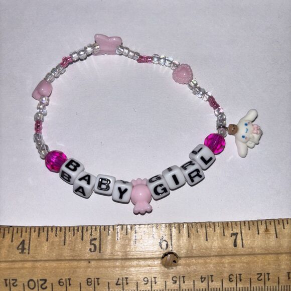 Multicolor “Baby Girl” Bracelet Adult Humor Beaded Handmade Naughty Accessories - Picture 1 of 4